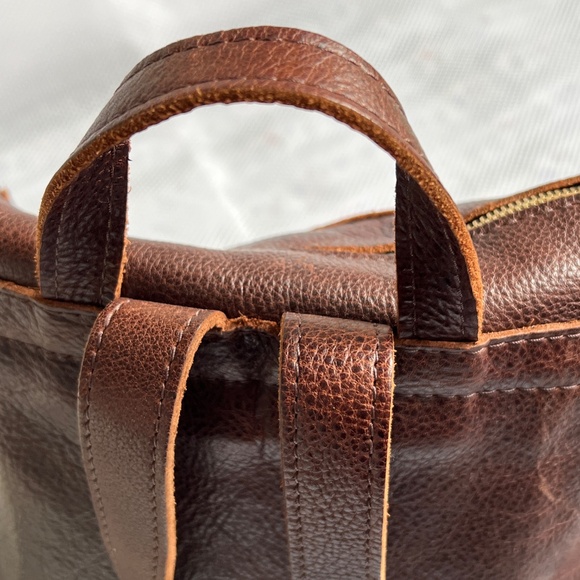 Portland Leather Goods PLG Backpack Rugged Handmade Front Pocket Reddish Brown - Picture 5 of 12